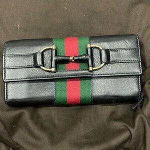 Gucci leather horsebit wallet.